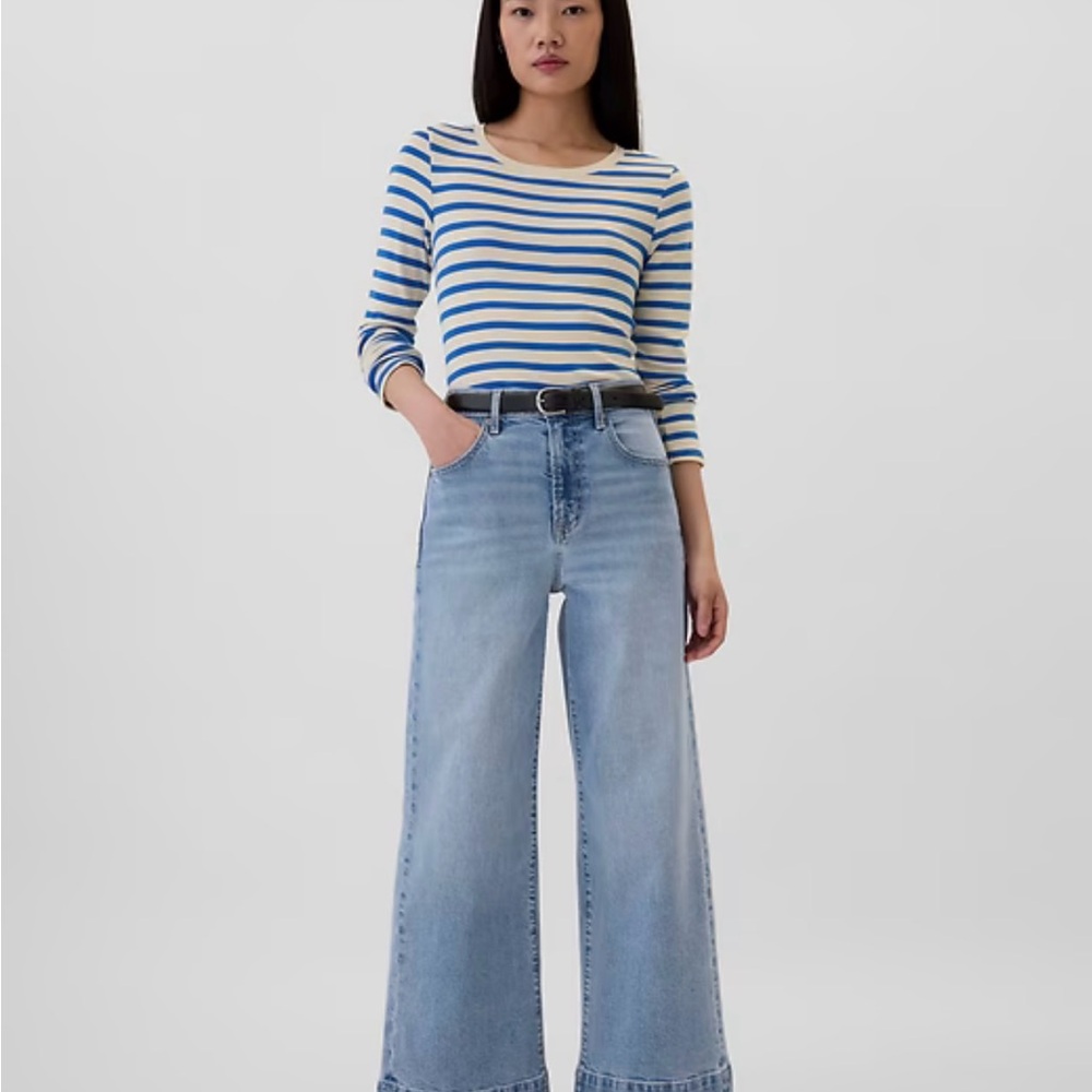 GAP Light Blue High Rise Wide Leg Crop Women's Jeans